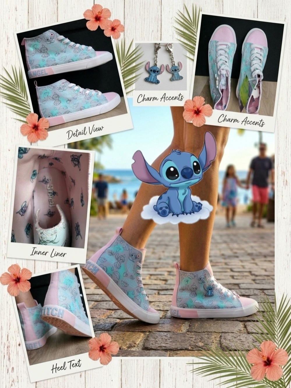 Stitch & Angel Disney Ground Up Canvas High Top Sneakers Size 9 NWT